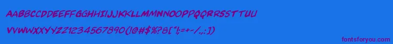 Kangaroocourtrotalic Font – Purple Fonts on Blue Background