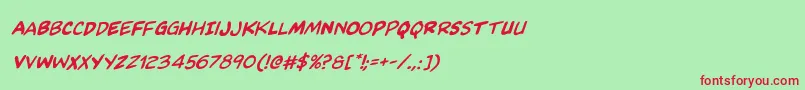 Kangaroocourtrotalic Font – Red Fonts on Green Background