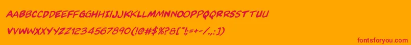 Шрифт Kangaroocourtrotalic – красные шрифты на оранжевом фоне
