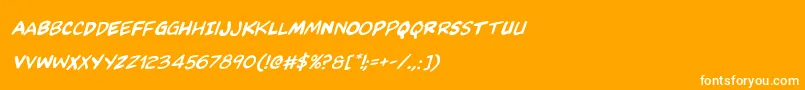 Kangaroocourtrotalic-Schriftart – Weiße Schriften auf orangefarbenem Hintergrund