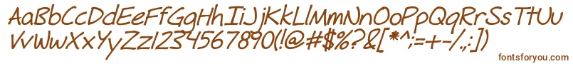 FhHyperboleBoldItalic Font – Brown Fonts on White Background