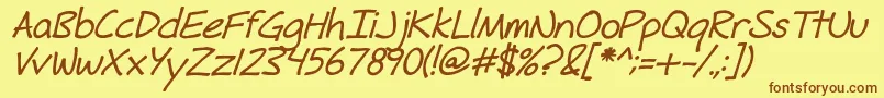 Weitere Informationen zur FhHyperboleBoldItalic-Schriftart FhHyperboleBoldItalic-Schriftart – Braune Schriften auf gelbem Hintergrund