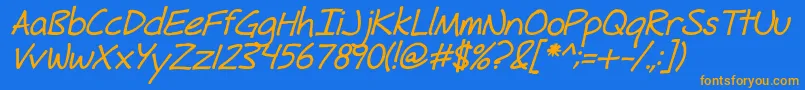 FhHyperboleBoldItalic Font – Orange Fonts on Blue Background