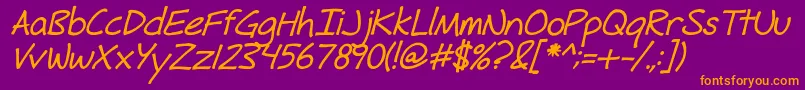 FhHyperboleBoldItalic Font – Orange Fonts on Purple Background