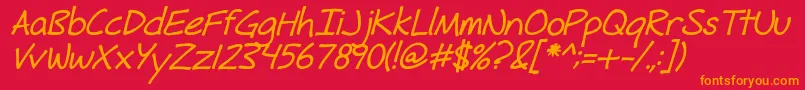 FhHyperboleBoldItalic Font – Orange Fonts on Red Background