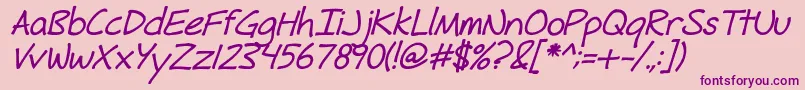 FhHyperboleBoldItalic Font – Purple Fonts on Pink Background