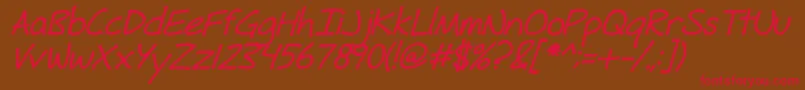 FhHyperboleBoldItalic Font – Red Fonts on Brown Background