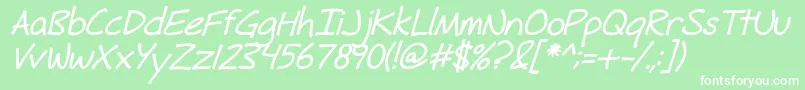 FhHyperboleBoldItalic Font – White Fonts on Green Background