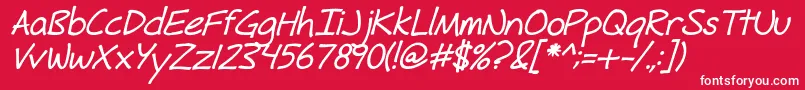 FhHyperboleBoldItalic Font – White Fonts on Red Background