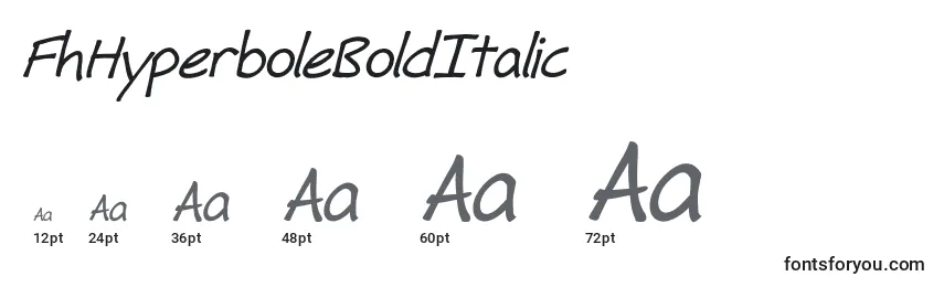 FhHyperboleBoldItalic Font Sizes