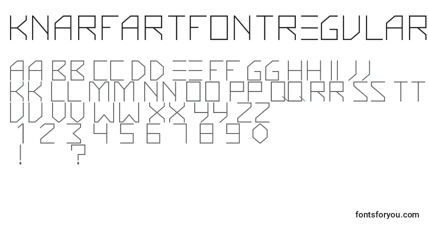 Schriftart KnarfartfontRegular – Alphabet, Zahlen, spezielle Symbole