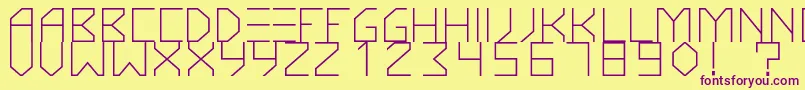 Weitere Informationen zur KnarfartfontRegular-Schriftart KnarfartfontRegular-Schriftart – Violette Schriften auf gelbem Hintergrund