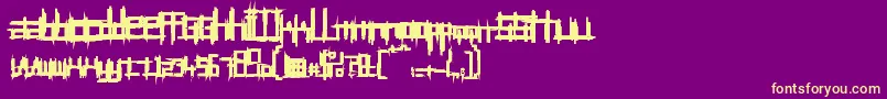 BruisedFifty Font – Yellow Fonts on Purple Background