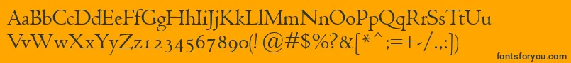fuente JensonClassico – Fuentes Negras Sobre Fondo Naranja