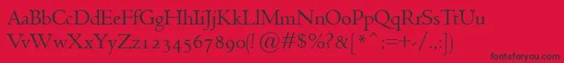 Police JensonClassico – polices noires sur fond rouge