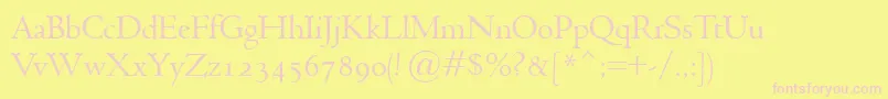 Шрифт JensonClassico – розовые шрифты на жёлтом фоне