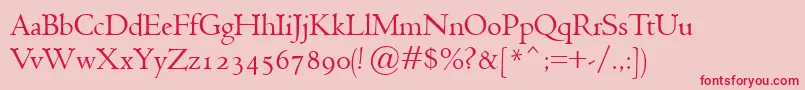 JensonClassico Font – Red Fonts on Pink Background