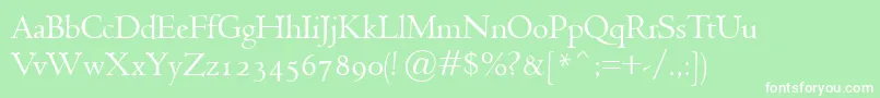 JensonClassico Font – White Fonts on Green Background