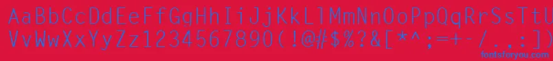 SimplicityLight-Schriftart – Blaue Schriften auf rotem Hintergrund