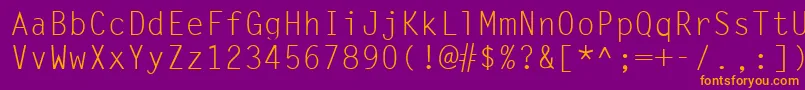 Czcionka SimplicityLight – pomarańczowe czcionki na fioletowym tle
