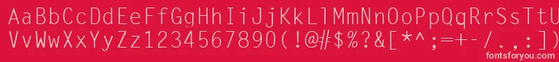 SimplicityLight Font – Pink Fonts on Red Background