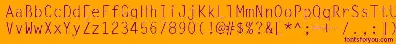 SimplicityLight-Schriftart – Violette Schriften auf orangefarbenem Hintergrund