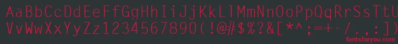 SimplicityLight Font – Red Fonts on Black Background