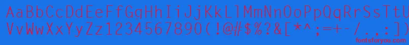 SimplicityLight-fontti – punaiset fontit sinisellä taustalla