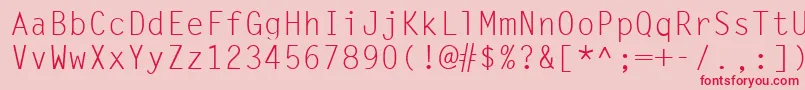 SimplicityLight-Schriftart – Rote Schriften auf rosa Hintergrund