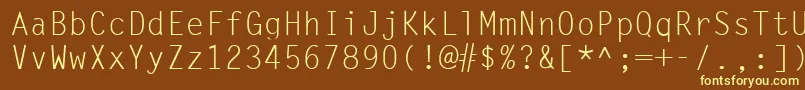 SimplicityLight-fontti – keltaiset fontit ruskealla taustalla