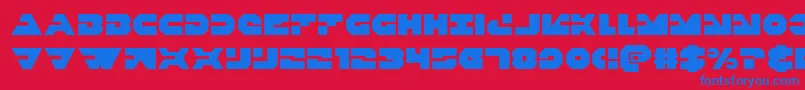 Triggerman-Schriftart – Blaue Schriften auf rotem Hintergrund