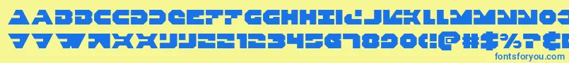 Triggerman Font – Blue Fonts on Yellow Background