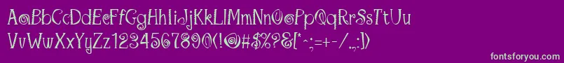 MaracaRegular Font – Green Fonts on Purple Background