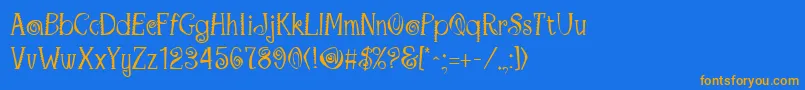 MaracaRegular Font – Orange Fonts on Blue Background