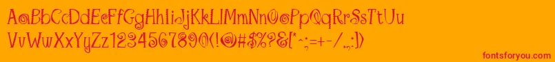 MaracaRegular Font – Red Fonts on Orange Background