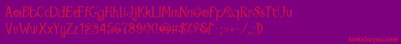 MaracaRegular-fontti – punaiset fontit violetilla taustalla
