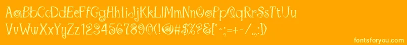 MaracaRegular-Schriftart – Gelbe Schriften auf orangefarbenem Hintergrund