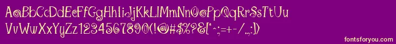 MaracaRegular Font – Yellow Fonts on Purple Background