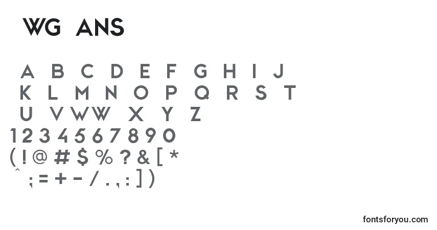 Schriftart CwgSans (93020) – Alphabet, Zahlen, spezielle Symbole