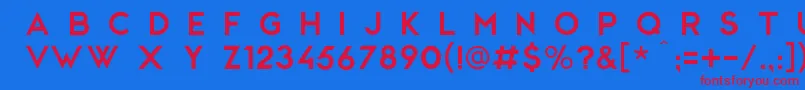 CwgSans Font – Red Fonts on Blue Background