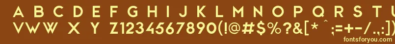 CwgSans-fontti – keltaiset fontit ruskealla taustalla