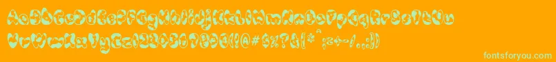 CowpokeBi Font – Green Fonts on Orange Background