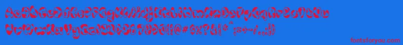 CowpokeBi Font – Red Fonts on Blue Background