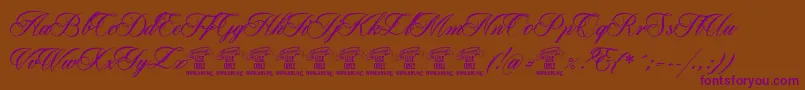 PharmountPersonaluseonly Font – Purple Fonts on Brown Background