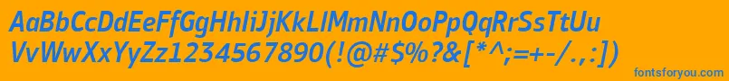 PfbulletinsansproMediumitalic Font – Blue Fonts on Orange Background