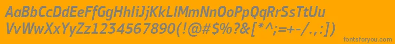 Шрифт PfbulletinsansproMediumitalic – серые шрифты на оранжевом фоне