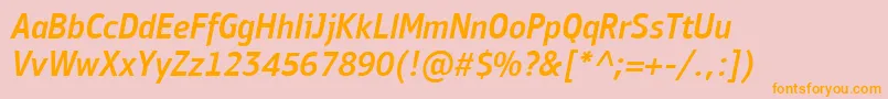 Шрифт PfbulletinsansproMediumitalic – оранжевые шрифты на розовом фоне