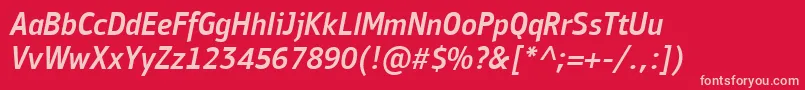 PfbulletinsansproMediumitalic Font – Pink Fonts on Red Background