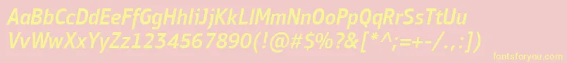 PfbulletinsansproMediumitalic Font – Yellow Fonts on Pink Background