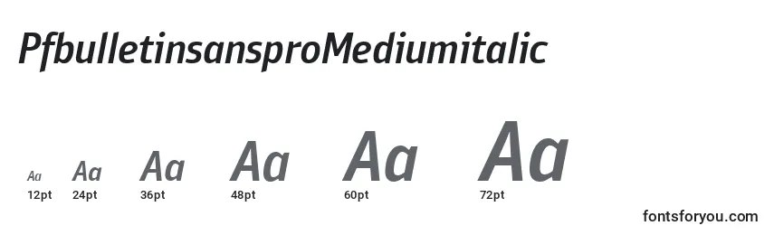 Размеры шрифта PfbulletinsansproMediumitalic